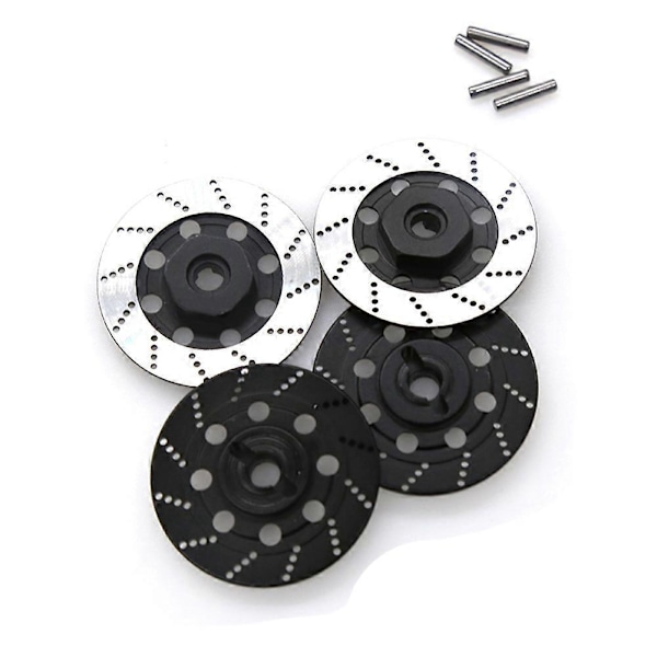 4 stk. metalbremseskive-sekskantadapter til 1/10 Sakura D4 RC-bil, sort