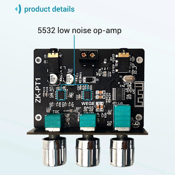 Bluetooth 5.0 Dekoder Board Dobbelt Kanal Stereo Forstærker Board