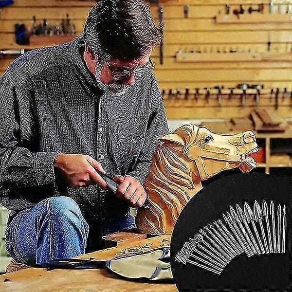 Wood Carving Engraving Drill Bit Set for Dremel - 20 Pieces, HSS Carbide Rotary Burrs, Various Sizes, Compatible with Rotary Tools
