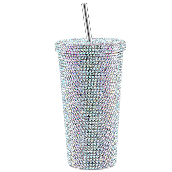 500 ml vannflaske i rustfritt stål med rhinestones dekorasjon vakuum vannflaske for kvinner