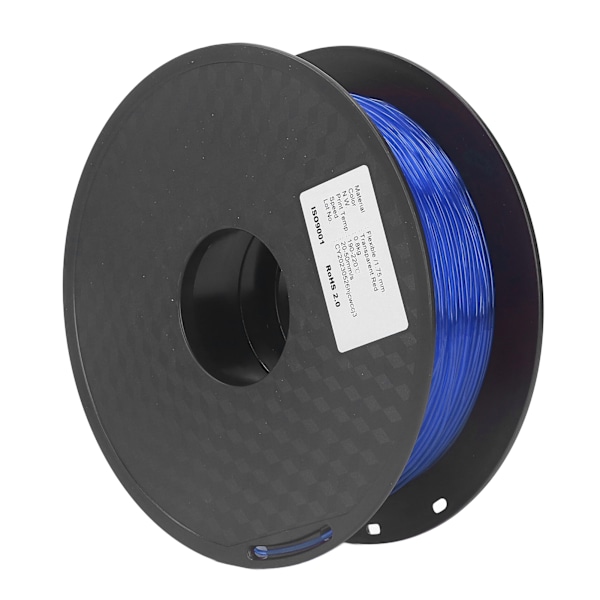 TPU Filament 1,75 mm 1 kg Bundle Clog Free Fleksibel til FDM 3D-printer Forbrugsvarer Klar Blå