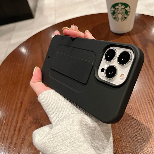 Silikonstötsäkert handledsrem armbandshållare fodral för iPhone 14 Pro Max/14 Pro/14 Plus/14 - Mjukt svart skydd för 14