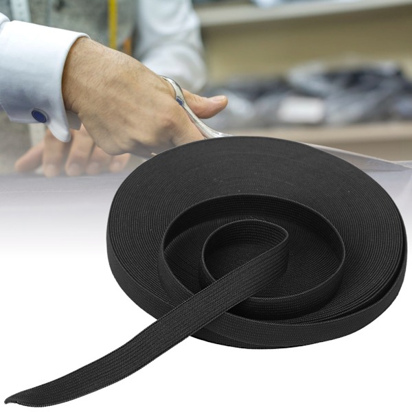 Stickad elastiskt band förtjockning sömnad tillbehör hantverkssamling för skyddskläder manschetterSvart 15 mm bredd