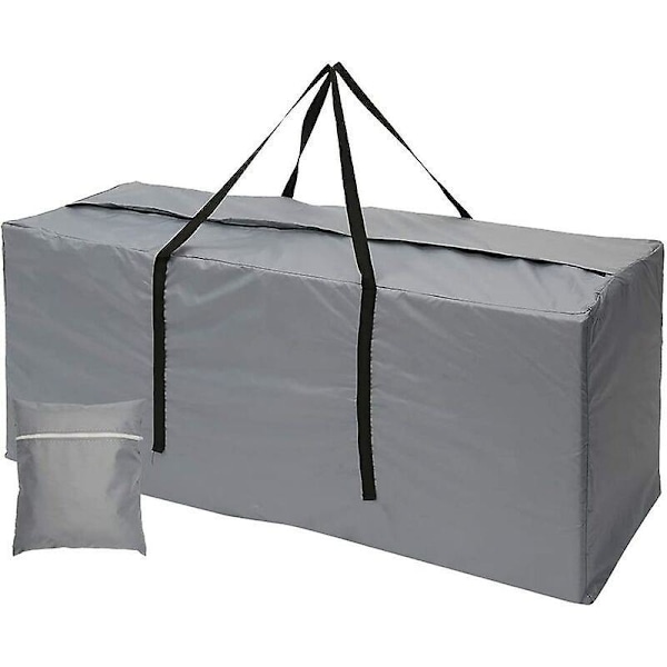 Stor Oppbevaringspose for Utendørsbruk, Hagepose med Vanntette Håndtak, 210D Oxford (173 x 76 x 51 cm, Grå)