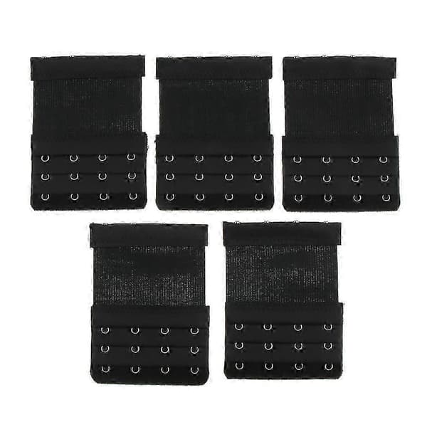 5 stk forlengelse 4-krok BH-stroppforlenger justerbar stangstropperstatning Black