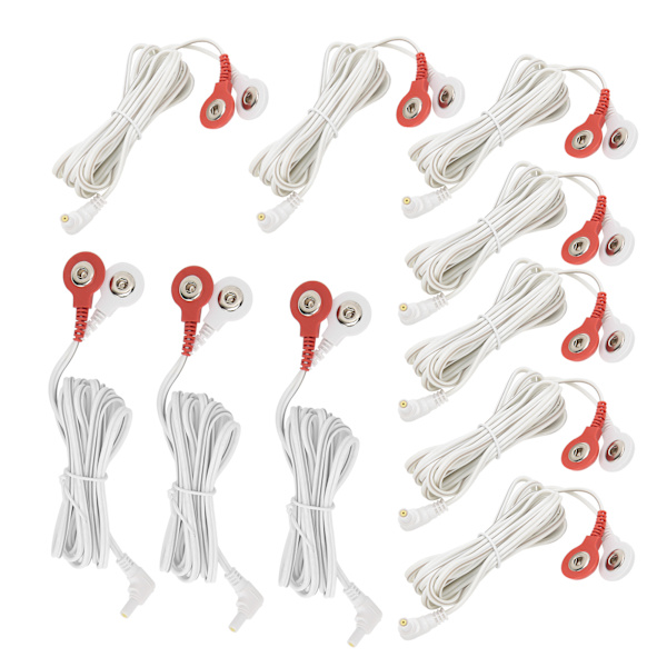 10 stk./pose 2,35 mm 1,5 m 2-i-1 knaptype Elektrodeledningsledninger Kabel til TENS Unit Fysioterapimaskine