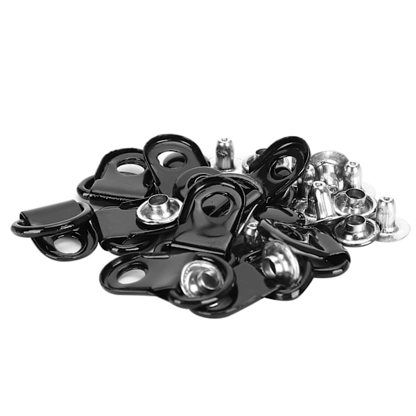 100 set skosnören krok DRing öljett spänne mässing sko läder DIY nitverktyg blank svart 9x22mm