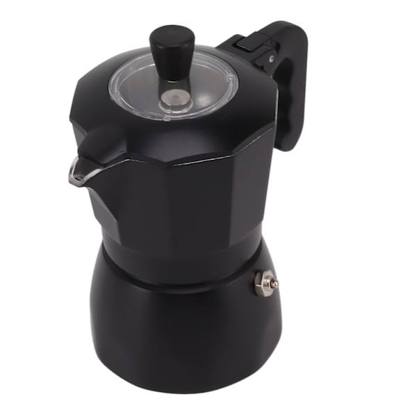 Italiensk Moka Pot Kaffemaskine Nem at Betjene Aluminium Kaffemoka Pot til Kaffebrygning Sort