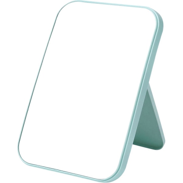 20*13.4cm Sammenleggbart Sminkespeil, Bordplate Vanity Speil Bærbart Rektangulært Sminke Reisespeil med Stativ (Stor-Nordisk Blå)