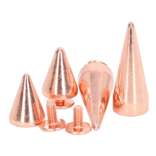 10 stk. Punk Cone Spikes Studs Rose Gold Metal Elektroplet Spike Skruenitter Til DIY Læderhåndværk Tøjtasker