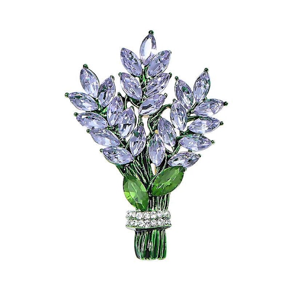 Elegant Lavendelkristall Rhinestone Blomsterbrosch - Handgjord Smyckesaccessoar för Kvinnor och Flickor