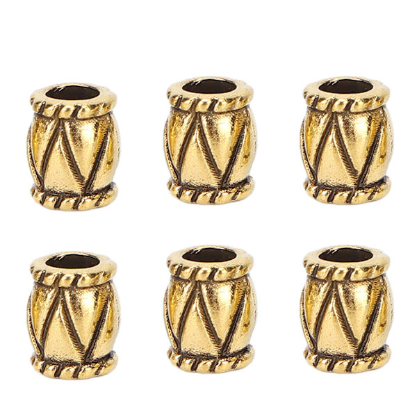 50st Retro Skägg Hårpärlor Fatformade hårflätningspärlor Legering Smycken Tillbehör Guld