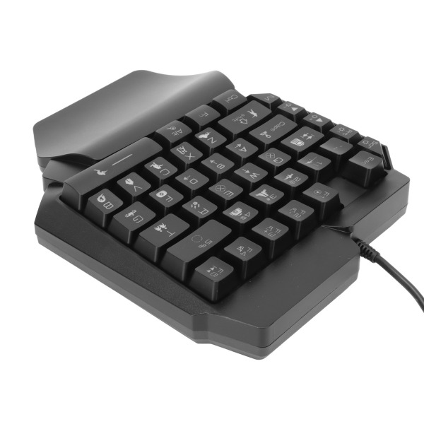 Enhånds gamingtastatur USB Ergonomisk design RGB-bakgrunnsbelyst Plug and Play-halvt tastatur for dataspilling