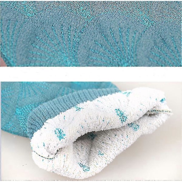 Exfolierande Handskar, Förtjockade Växtfiberhandskar - Tar Bort Döda Hudceller Och Exfolierar (blå)