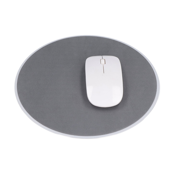 Musmatta Anti Slip Design Noggrann Kontroll Mjukare Kanter Lätt att Rengöra Rund Musmatta för Hemma Kontor SpelSilver