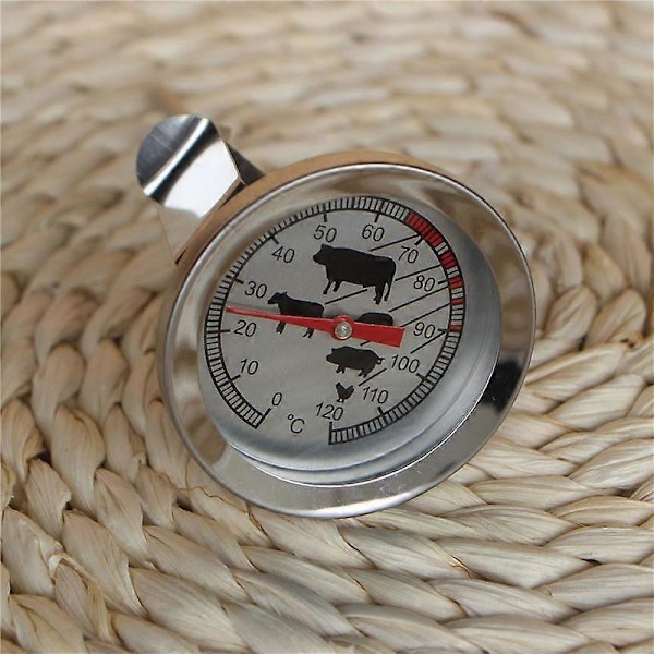 Ovn- og madlavningskøkkentermometer, kombineret ovntemperatur og kernetemperaturvisning, præcisionsfødevareprobe, grilltermometer med skala Ideel C