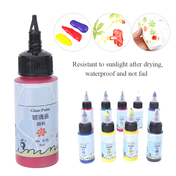 9 farver maling maling akryl maling maling pigment DIY kunst tegnematerialer A7009 glasmaling