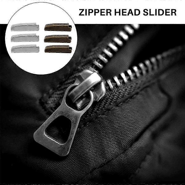 120 Delar Metall Dragkedjehuvud Slider, 4 Storlekar Dragkedja Botten Sliders Fäste Stift, Dragkedja Stopp Reparationsverktygssats