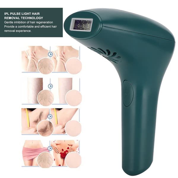 Husholdnings elektrisk epilator hårfjerner IPL hårfjerningsmaskine grøn sort (100-240V)
