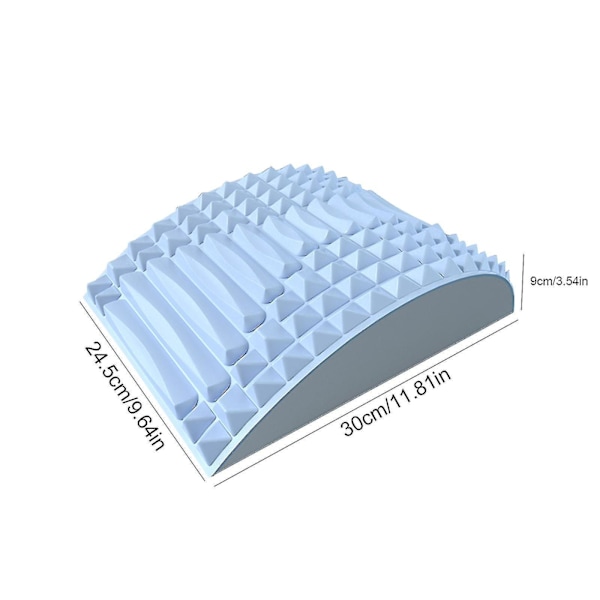 Rygstrækkerpude til lindring af rygsmerter, lændestøtte, diskusprolaps, iskiassmertelindring og holdningskorrektion blå