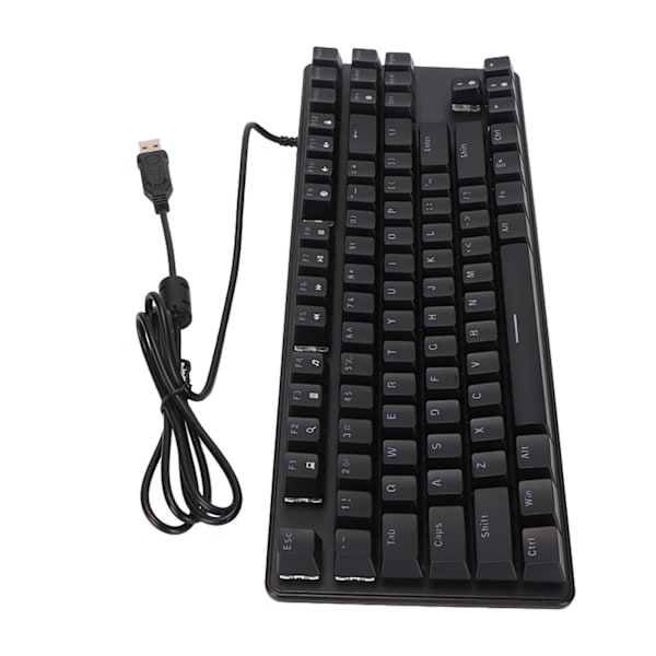 Blå switch mekaniskt tangentbord 87 tangenter RGB-bakgrundsbelysning Tvåfärgsinsprutningsgjutning Mekaniskt spelande tangentbord för bärbar dator Svart