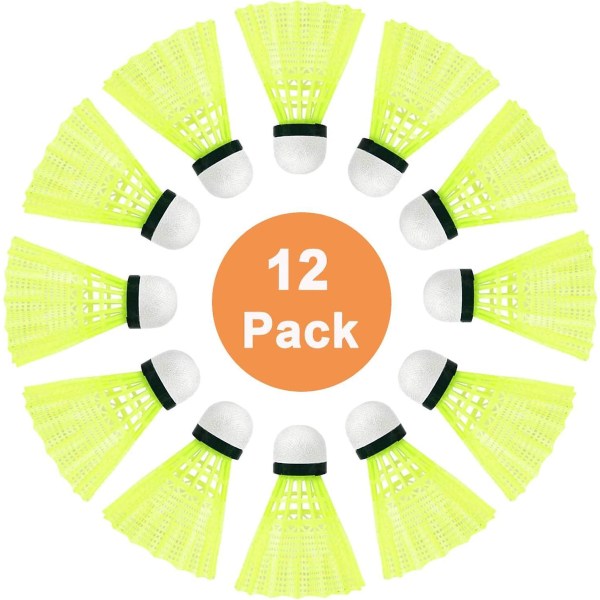 12-Pack Premium kvalitet gåsefjær badmintonballer for trening med overlegen stabilitet og holdbarhet