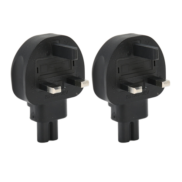 2 stk. UK-stik til IEC 320 C7 strømadapter Universal Standard Kraftig computerstrømadapter 100-250V
