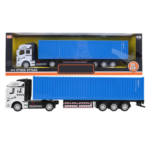 1:48 Legering Containerbil Modell Leketøy Svært Simulert Barnebil Leker Kjøretøy Blå Containerbil Modell