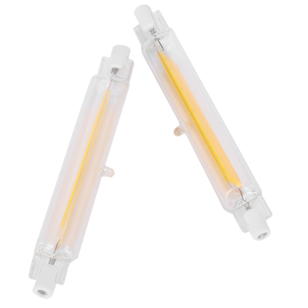 2 stk. R7S pære COB 15W dobbeltsidet lyskilde 118mm projektør tilbehør 220V varm hvid 3000K