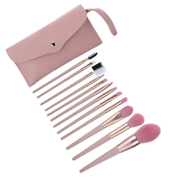 12-delt makeupbørste sæt blush pudder foundation concealer børster med opbevaringspose