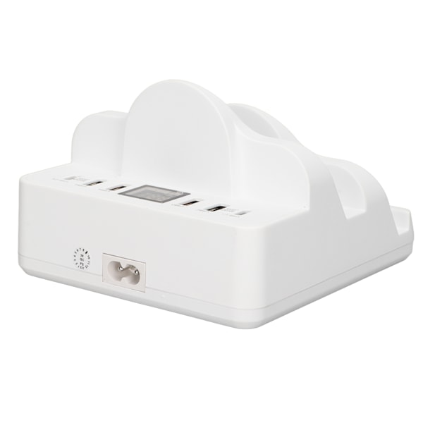 USB-laddningshubb 6 portar 2 trådlös telefonladdningsstation QC 3.0 USB C Multi Device Dock med LCD-display US-kontakt