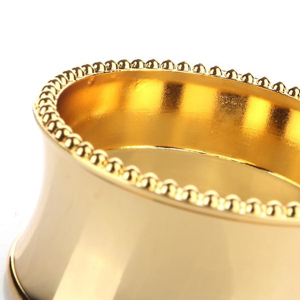 Metal Servietringe med Rhinestones - Elegant Servietspænde til Bryllup, Middag, Fester, Receptioner - Guld, Sæt af 10