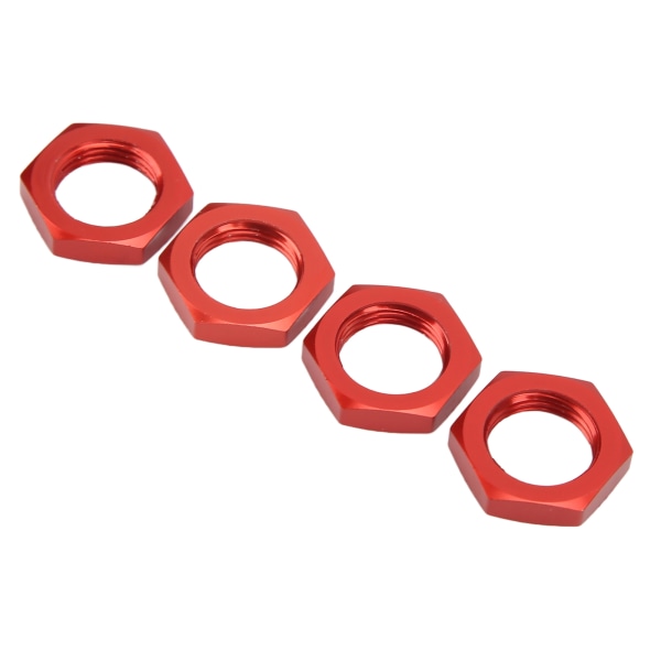 4 st 17 mm aluminiumlegering hjulmutter för 1/8 RC modellbil uppgraderad tillbehör röd