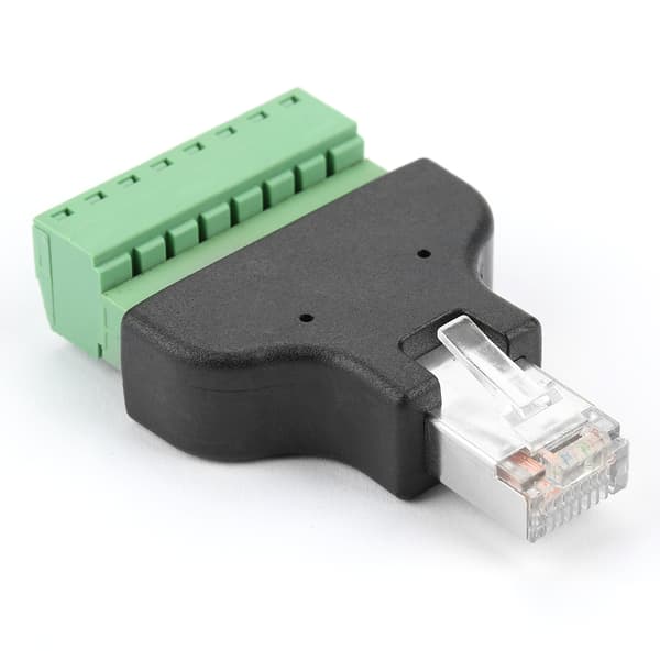 8P8C Ethernet RG-45 Hann til Terminal 8 Pin Digital Adapter Koblingshode
