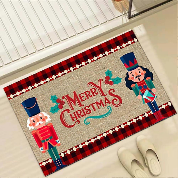 Jul Dörrmatta Nötknäppare Julmattor Välkommen Dekorativ Dörrmatta God Jul Dörrmatta 40x60cm (Färg B)