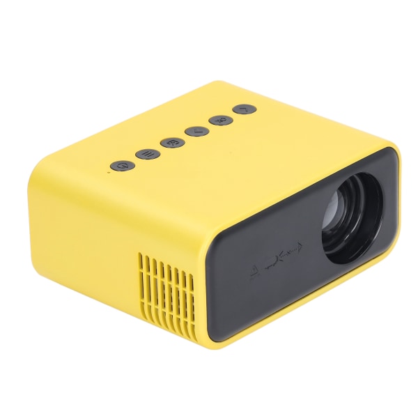 Miniprojektor Bærbar Mini Hjemmefilmprojektor HD LED Mikro Mobiltelefon Sammeskjermprojektor for bærbar PC TV Telefon Nettbrett Gul EU-plugg 100-240V