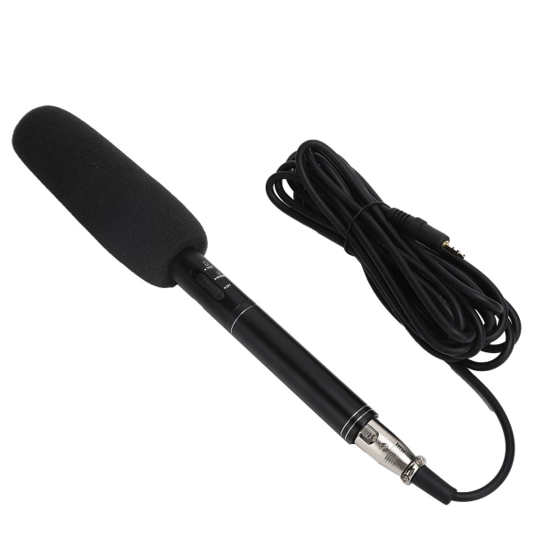Svart High Sensitivity Intervju Mikrofon Kabelansluten inspelning Mini Bärbar Mic för kamera