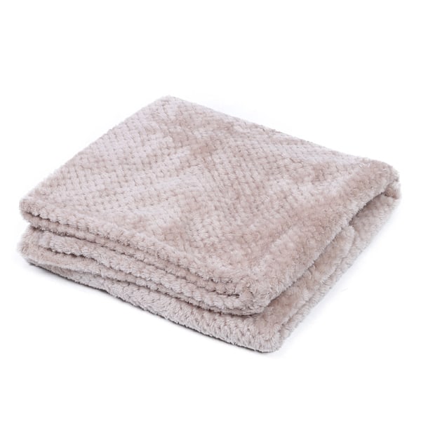 Sovrum Polyester Fiber Tjock Mjuk Luftkonditionering Sängfilt Sängkläder DekorBeige 70x100cm