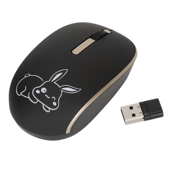 Trådløs Type C mus 1200DPI Mute Button USB Dual Receiver USB C Mus med sødt kaninmønster til Business Office
