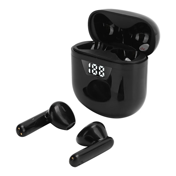 TWS Bluetooth-hörlurar Trådlös Power Digital Display Headset Halv i-örat ÖronpropparSvart