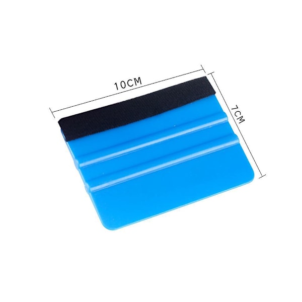 Högkvalitativ bilskrapa med fiberkant för vinylfoliering, hållbar fönsterfilmskrapa, dekalapplikator (8-pack, blå), 7*10cm