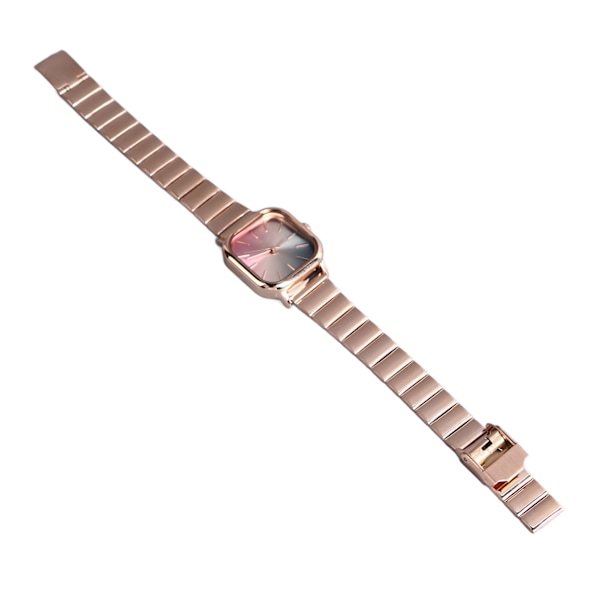 Klocka för kvinnor med färgglad urtavla i kvarts, armband i rostfritt stål, vattentät, passar alla studenter, armbandsklocka i roséguld