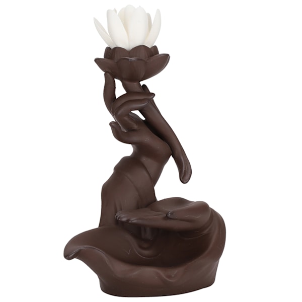 Bergamot Lotus Heart Rökelsebrännare Innovativ Backflow Hem Användning Keramisk Dekoration