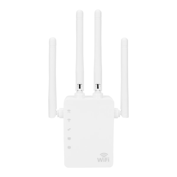 WiFi Repeater 1200M Trådløs Extender 2.4G/5G Dobbelt Netværksport Ekstern 4 Antenner 100-240V (US)