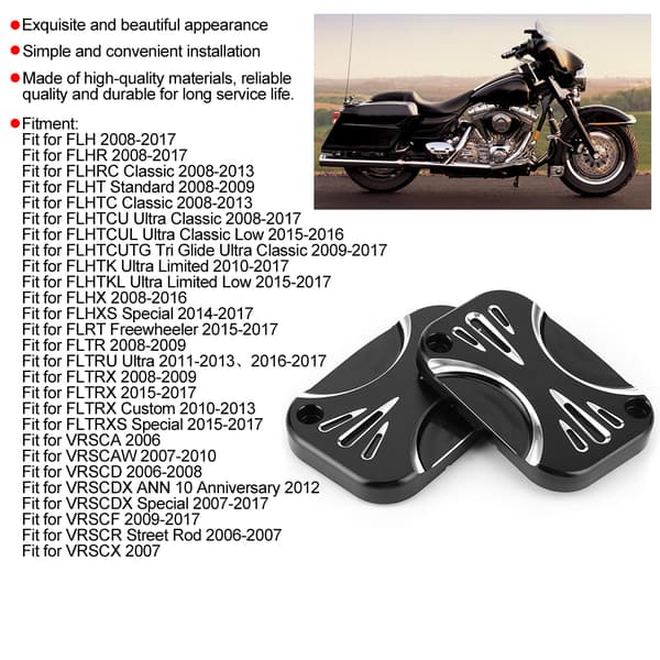 2 stk CNC Forreste Bremsestempel Dæksel Motorcykel Tilbehør Passer til FLH FLHR FLHRC FLHTK