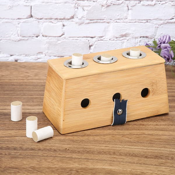 3 hullers Moxa Moxibustion Box Akupunktur Moxa Roller Stick Holder Varmeterapi Box