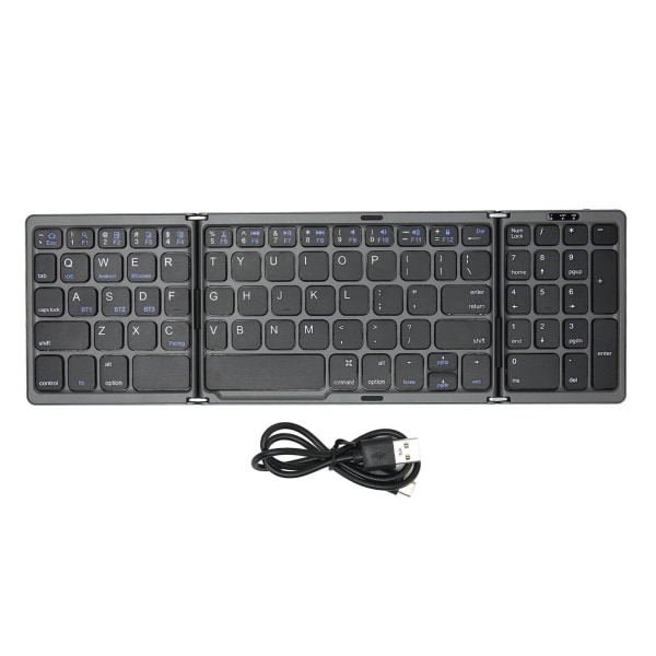 Vikbar Bluetooth-tangentbord med numeriskt tangentbord 81 tangenter Batteridriven Typ C-gränssnitt Fickstorlek Bluetooth-tangentbord för PC