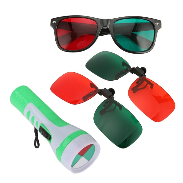 Verdt 4 prikker røde grønne briller Komplett filtrering Øk fargekontrast Unngå avvik Profesjonell oftalmisk tester