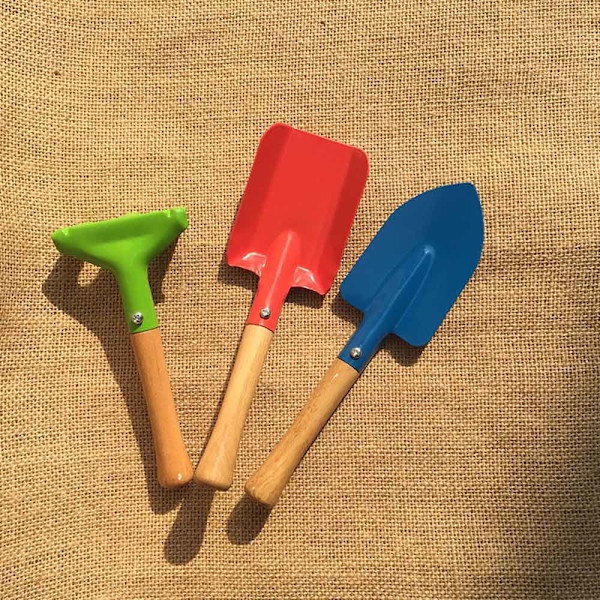 3 kpl puutarhalapiotyökalu Vivid Color kovapuukahvainen hiekkarantalapiolelu hiekkalaatikon takapihalle