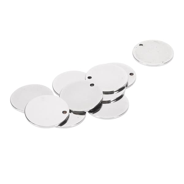 10 stk. flade runde blanke vedhæng glattere overflader diameter 2 cm DIY tilbehør til halskæder armbånd øreringe ankelkæder